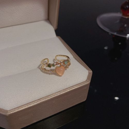 Bagues De Couple Avec Ailes D'ange Et De Démon Romantiques Pour Femmes, Anneau Avec Pierre De Lune Ajustable, Doigt D'ouverture, Bijoux De Fête