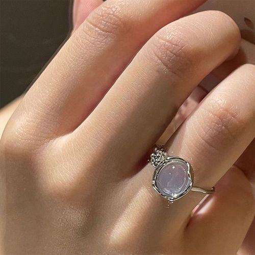 Bagues De Couple Avec Ailes D'ange Et De Démon Romantiques Pour Femmes, Anneau Avec Pierre De Lune Ajustable, Doigt D'ouverture, Bijoux De Fête