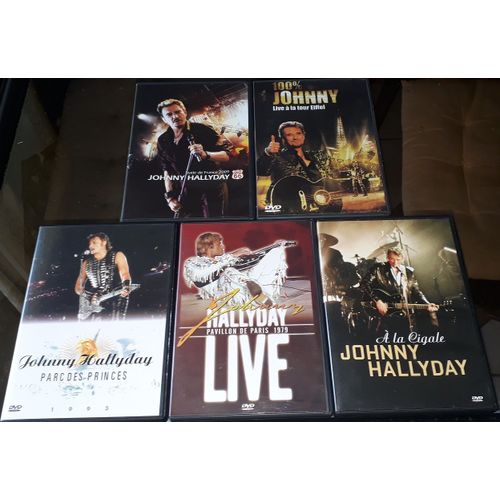 Johnny Hallyday Lot De 5 Dvd / Pdp 93 / Pdp 79 / La Cigale / Tour 66 / Live Tour Eiffel