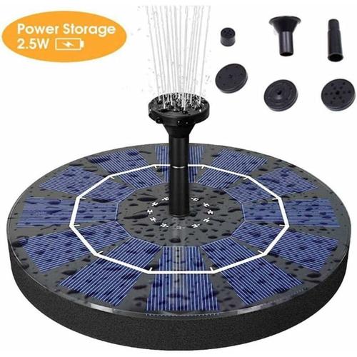 Solaire Fontaine Pompe,2.5W énergie Solaire Eau Fontaine Pompe avec Batterie 400 MAh Sauvegarde pour Birdbath,étang,Bassin,Jardin Et Pelouse goodnice