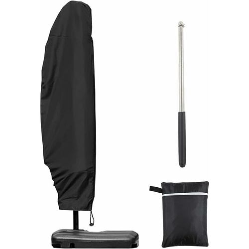 Housse De Protection Pour Parasol Deporte 3m 4m, Housse De Parasol Déporté Avec 1,4m De Long Fermeture Éclair, Protection Pour Parasol Deporte Avec Tige Télescopique, 205x 48 X25cm Goodnice