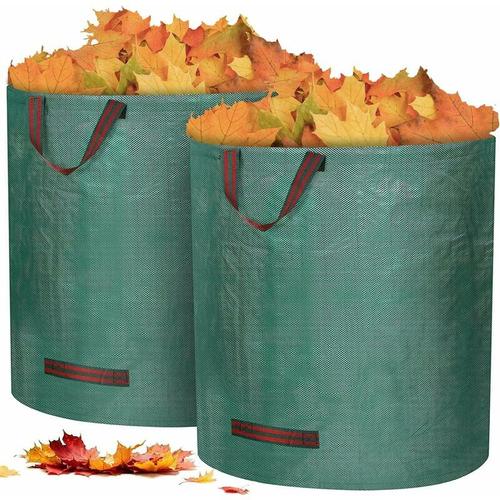 Sac Jardinage Déchets, Sac Déchets Verts, 2 x 272L Sacs Jardin Autoportant, Big Bag avec Poignées, Étanche, Pliable et Réutilisable, Sacs à Déchets de Jardin, Sac Végétaux Jardin goodnice