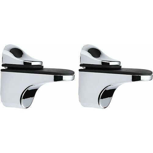 2pcs Pince À Verre Support De Tablette En Verre Réglables Pince À Verre En Alliage De Zinc Supports D'étagère En Verre Fixation Murale Pour Verre D'épaisseur 3-21 Mm Planche Bois¿Argent¿ Goodnice