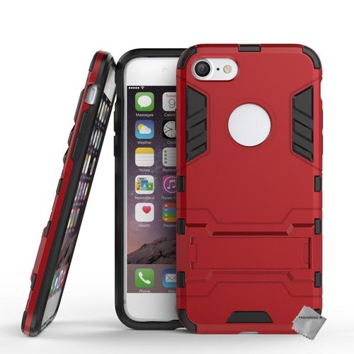 Housse Etui Coque Rigide Anti Choc Pour Apple Iphone 7 + Verre Trempe - Rouge