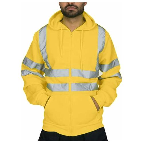 Sweat-shirt Réfléchissant à Capuche Zippée, Homme Hiver pour Vêtements de Travail Haute Visibilité (Jaune, XXXL) goodnice
