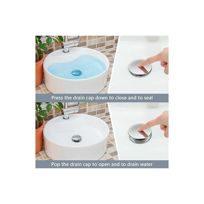 G1-1/4 Bouchon Lavabo Inox,Bonde de Lavabo Anti-Odeur Univer... - 2