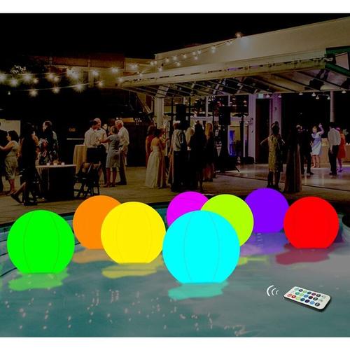 Jouets De Piscine 13 Couleurs Glow Ball 40 Cm Gonflable Led Light Up Beach Ball Avec Télécommande,Glow In The Dark Party Supplies,Pour Jeux Et Décorations D'intérieur De Plage,1pcs Goodnice