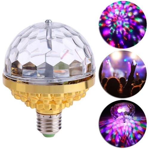 Lampe Led Disco - Ampoule Rotative - Lumière Multicolore Façon Boule À Facettes - Culot E27 Goodnice