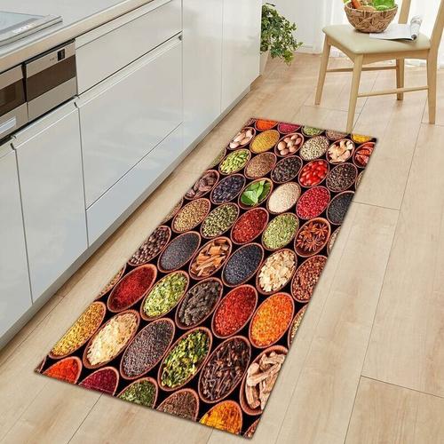 Tapis De Cuisine Série Épices & Arts De La Table Antidérapant Tapis Cuisine Devant Evier Antidérapant Tapis De Sol Absorbant Lavable Décoration Tapis 40 X 120cm Goodnice