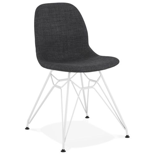 Chaise Design 'declik' Gris Foncé Avec Pieds En Métal Blanc