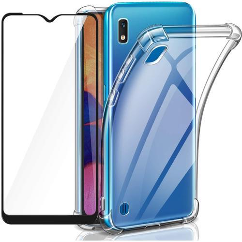 Coque Pour Samsung Galaxy A10 Film Verre Trempé Pour Samsung Galaxy A10 Doux Antichoc Silicone Tpu Housse Etui Protection Pour Samsung Galaxy A10 Coque Transparent