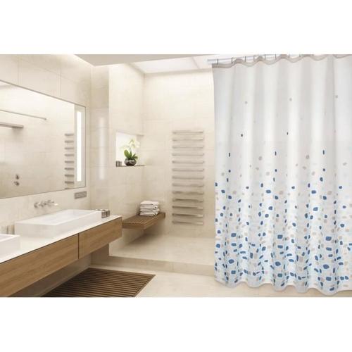 MSV Rideau de douche Polyester 180x200cm Premium BREST Bleu