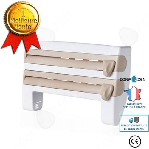 Confo Cuisine Étagère De Rangement De Film Alimentaire Papier D'aluminium Barbecue Support De Papier De Stockage De Serviettes-Kaki