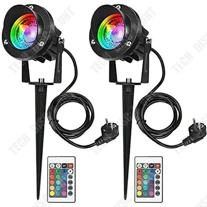 TD&reg; 2 Pack 10W RGB prise de sol lumi&egrave;re IP65