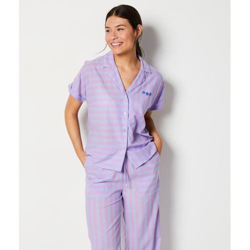 Chemise De Pyjama Manches Courtes - Bella - Xl - Violet - Femme - Etam