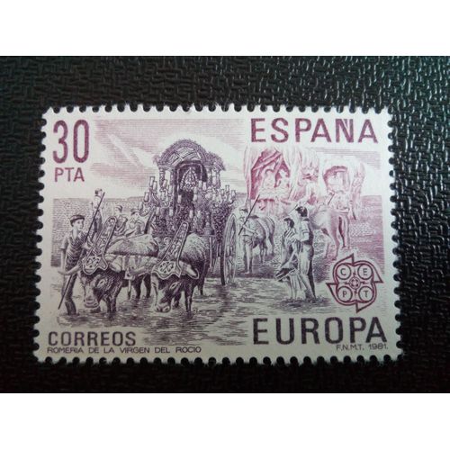 Timbre Espagne Yt 2244 Europa. Folklore Romería Rocío 1981 ( 021004 )