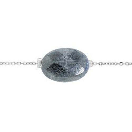 Bracelet Acier Pierre Naturelle Labradorite (Amitié & Intuition) 15+3cm