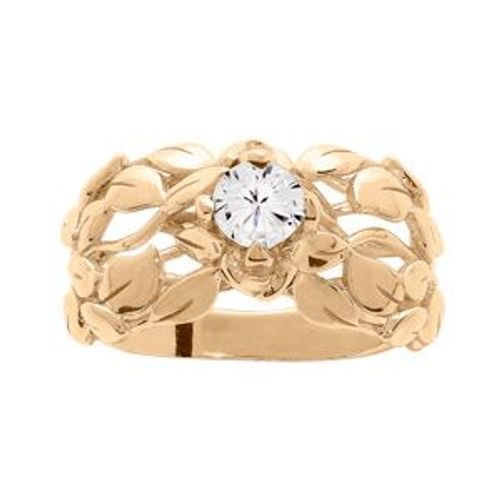 Bague Plaqué Or Oxyde Blanc Et Arbre De Vie