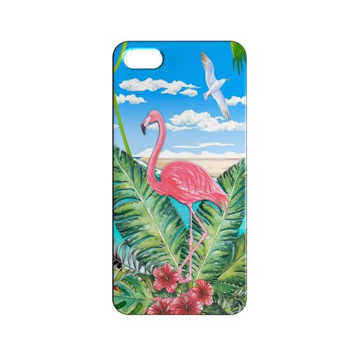Coque Rigide Compatible Pour Iphone 5c Flamant Rose Flamingo Concept Art 13
