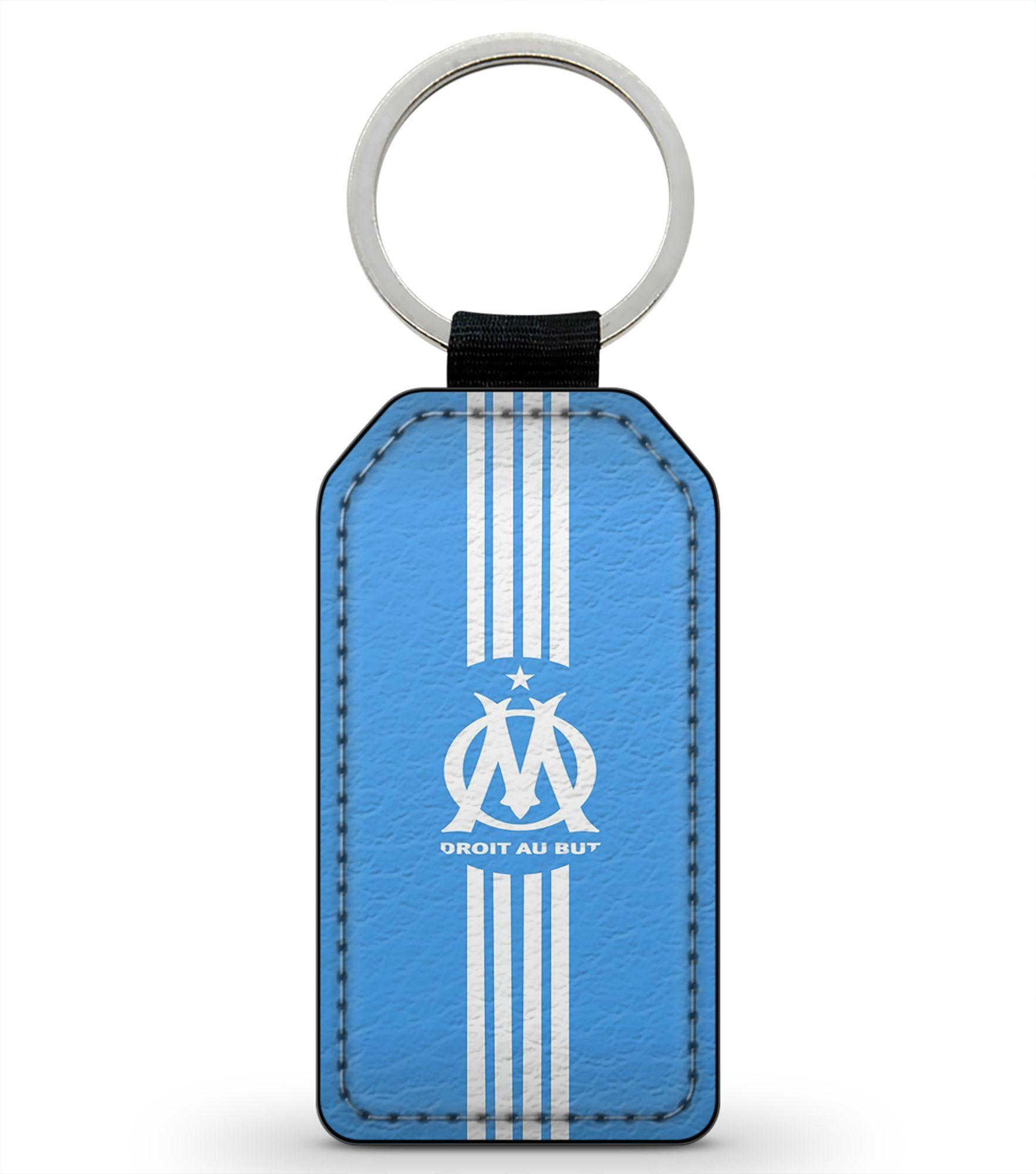 Porte-Cles Fifrelin Noir Clefs Keychain Simili Cuir Faux Leather Logo OM  olympique de Marseille