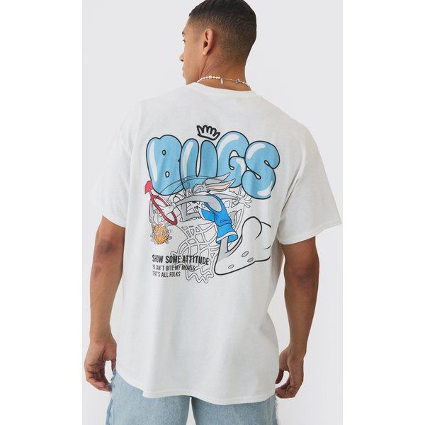 Oversized Looney Tunes Bugs Bunny License T-Shirt Homme - Blanc - S, Blanc