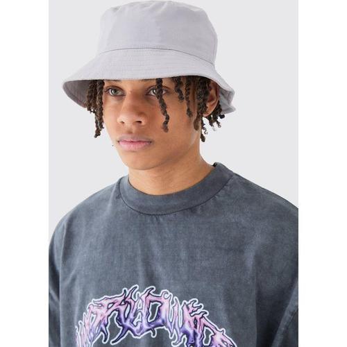 Basic Bucket Hat In Light Grey Homme - Gris - S/M, Gris