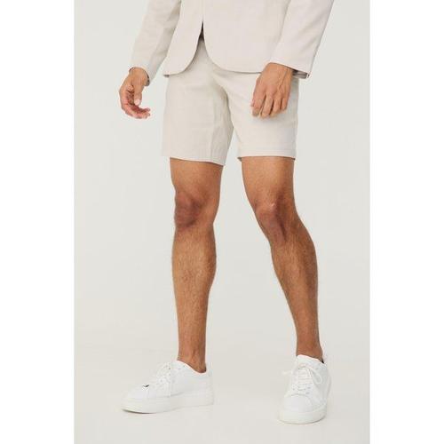 Textured Slim Fit Suit Shorts Homme - Pierre - 36, Pierre