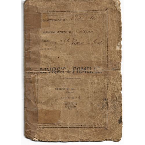 Livret De Famille 1923 Délivrée Par La Mairie De Sainte Marie Sur Ouche (Côte D'or) À Jules Carle D'ivry (Seine) (Mère Née Bardin) Et Mathilde Poinsot De Saint Mesmin (Mère Née Blanot)