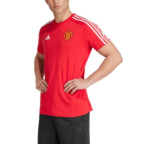 Manchester United Adidas Dna 3 Stripe T-Shirt - Red