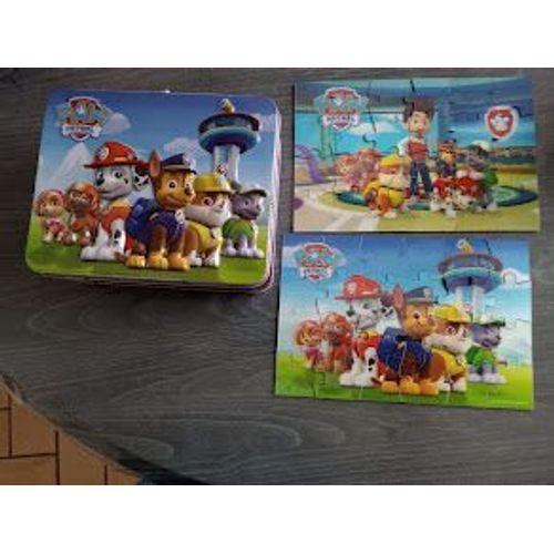 1 Valisette Pat Patrouille En Métal + 2 Puzzle Lenticulaires