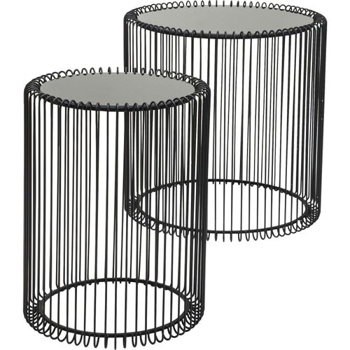 Tables D'appoint Rondes Wire Noires Set De 2 Kare Design