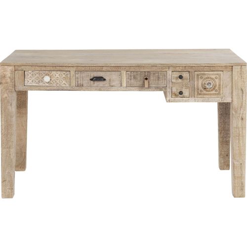 Bureau En Bois Puro 6 Tiroirs 135x60cm Kare Design