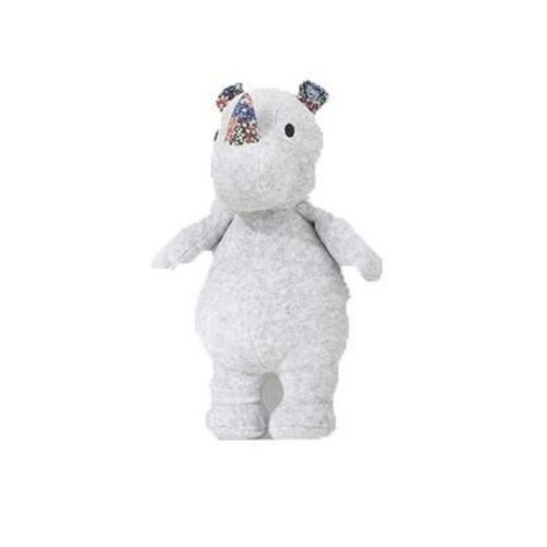 Doudou Peluche Rhinocéros Cyrillus Jouet Gris Et Tissus Liberty Simba Toys Benelux 