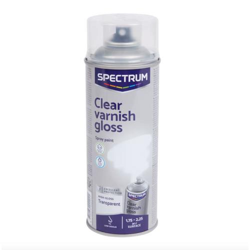 SPECTRUM CLEAR VARNISH GLOSS 8710259022921 AEROSOL VERNIS TRANSPARENT BRILLANT 400 ML ART BRICOLAGE AUTO MOTO VELO DIY CANVAS TOILE DECORATION SPRAY COMASOUND KARTEL CSK ONLINE