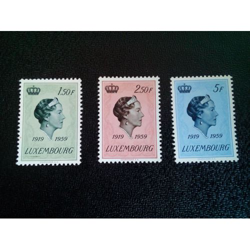 Timbre Luxembourg Yt 559 A 561 Grande-Duchesse Charlotte 1959 ( 031004 )