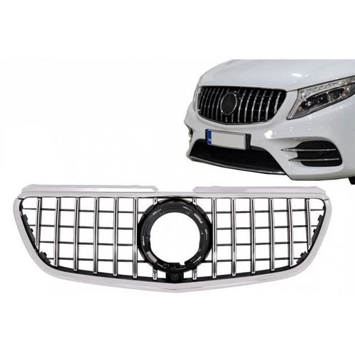 Grille Pour Mercedes Classe V W447 14-03.19 Gtr Panamericana Look Noir Chrome