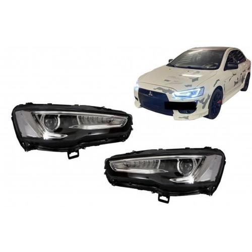 Phares Led Drl Pour Mitsubishi Lancer/Evo X 07-17 Projecteur Double Séquentiel Clignotants