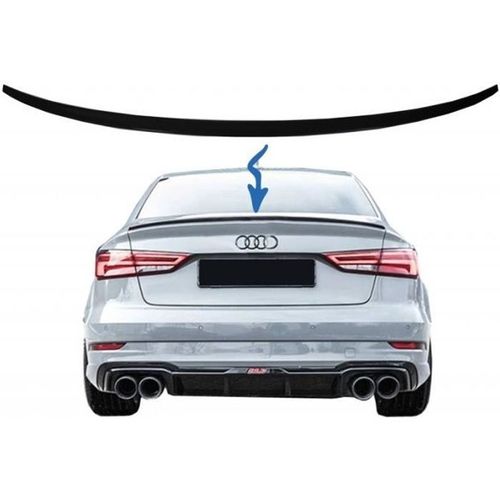 Spoiler Coffre Bottillon Botte Pour Audi A3 8v Berline 2013+ Aile Noir Brillant