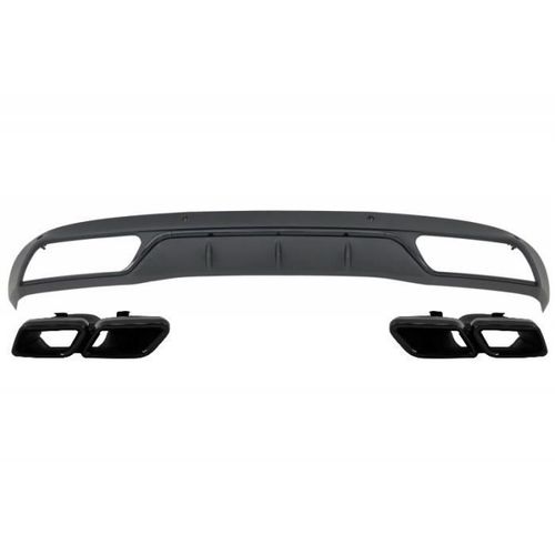 Diffuseur De Pare-Chocs Arrière Avec Embouts De Silencieux Pour Mercedes Classe C W205 S205 14-18 Amg C63 Look Noir Pour Standard