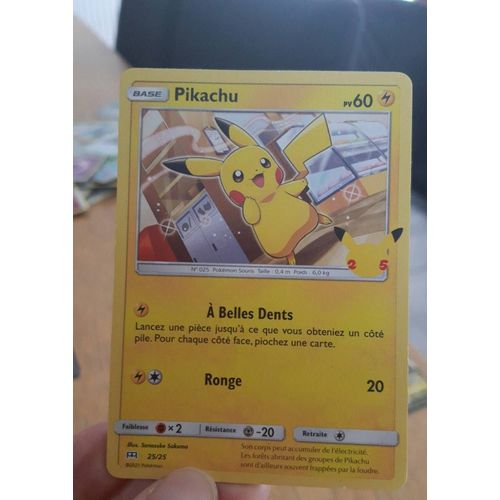Carte Pokémon Pikachu Pv 60 25/25