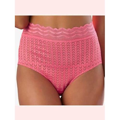 Slip Taille Haute Féminin Avec Large Ceinture Ondulée - - Fuchsia