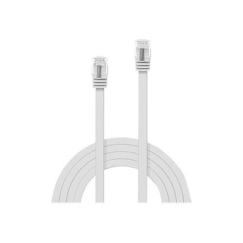 Lindy - Cordon de raccordement - RJ-45 (M) pour RJ-45 (M) - 10 m - UTP - CAT 6 - moulé, plat - blanc