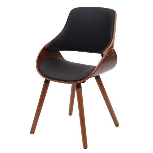 Chaise De Salle À Manger Hwc-D23, Chaise Avec Dossier, Design Rétro   Similicuir Noir