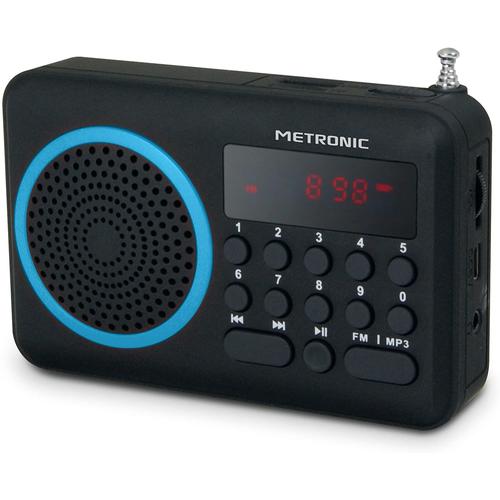 radio Portable FM Compact USB SD bleu noir