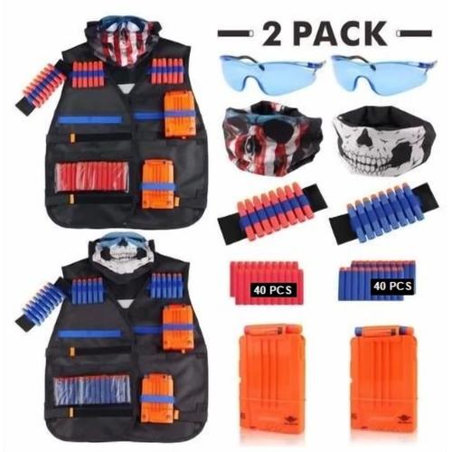 Pack De 2 Gilets Tactiques Pour Jouet Nerf Pistolet N-Strike Elite Series Avec Accessoires