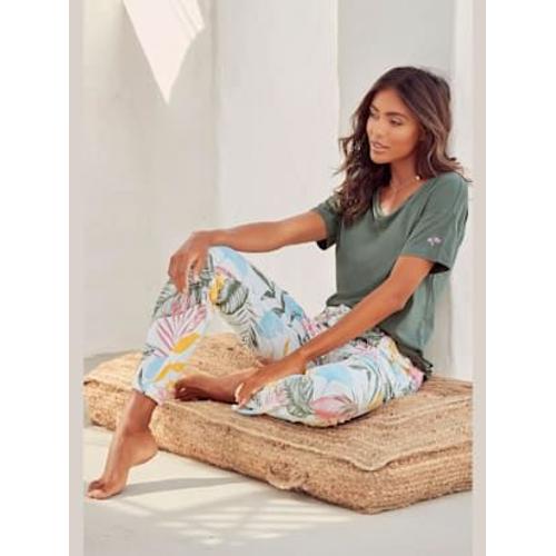 Pyjama Vivance Dreams Avec Motif Tropical - - Kaki À Motifs