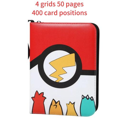 Classeur De Cartes Pokemon, Album Pokemon Avec Fermeture Éclair 50 Pages De 4 Pochettes 400 Places