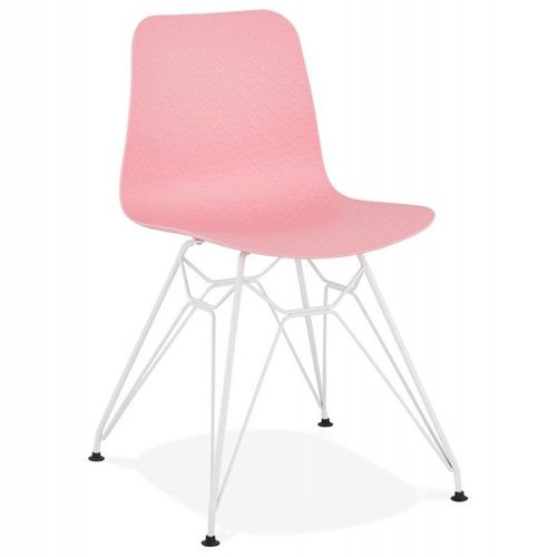 Chaise Design "Spider" 83cm Rose & Blanc