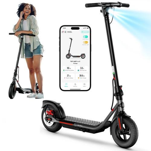 Scooter Électrique Pliable, 10" Trottinette Électrique Portable Pour Adulte, Tst Connexion App, Vitesse Max 24km/H, Autonomie 48km