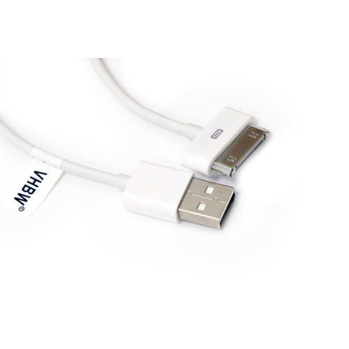 Vhbw Câble De Données Usb (Type A Sur Ipod) Compatible Avec Apple Ipod Nano 5 Gen. - A1320 Lecteur Mp3 - Blanc